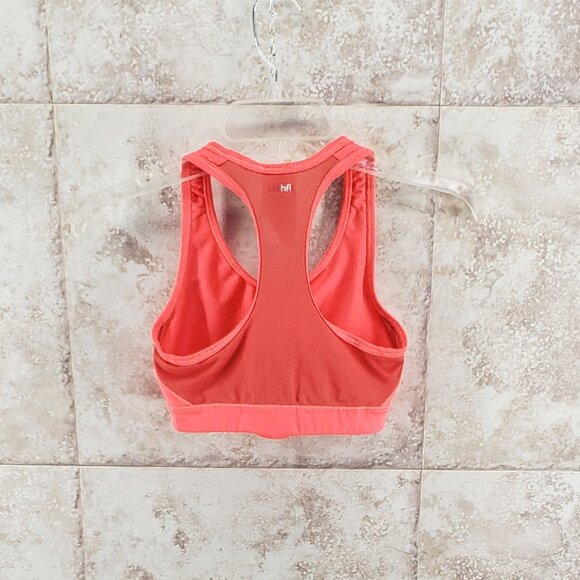 Adidas Mesh Lined Racerback Sports Bra Neon Orange Techfit Control Size S - Picture 2 of 11